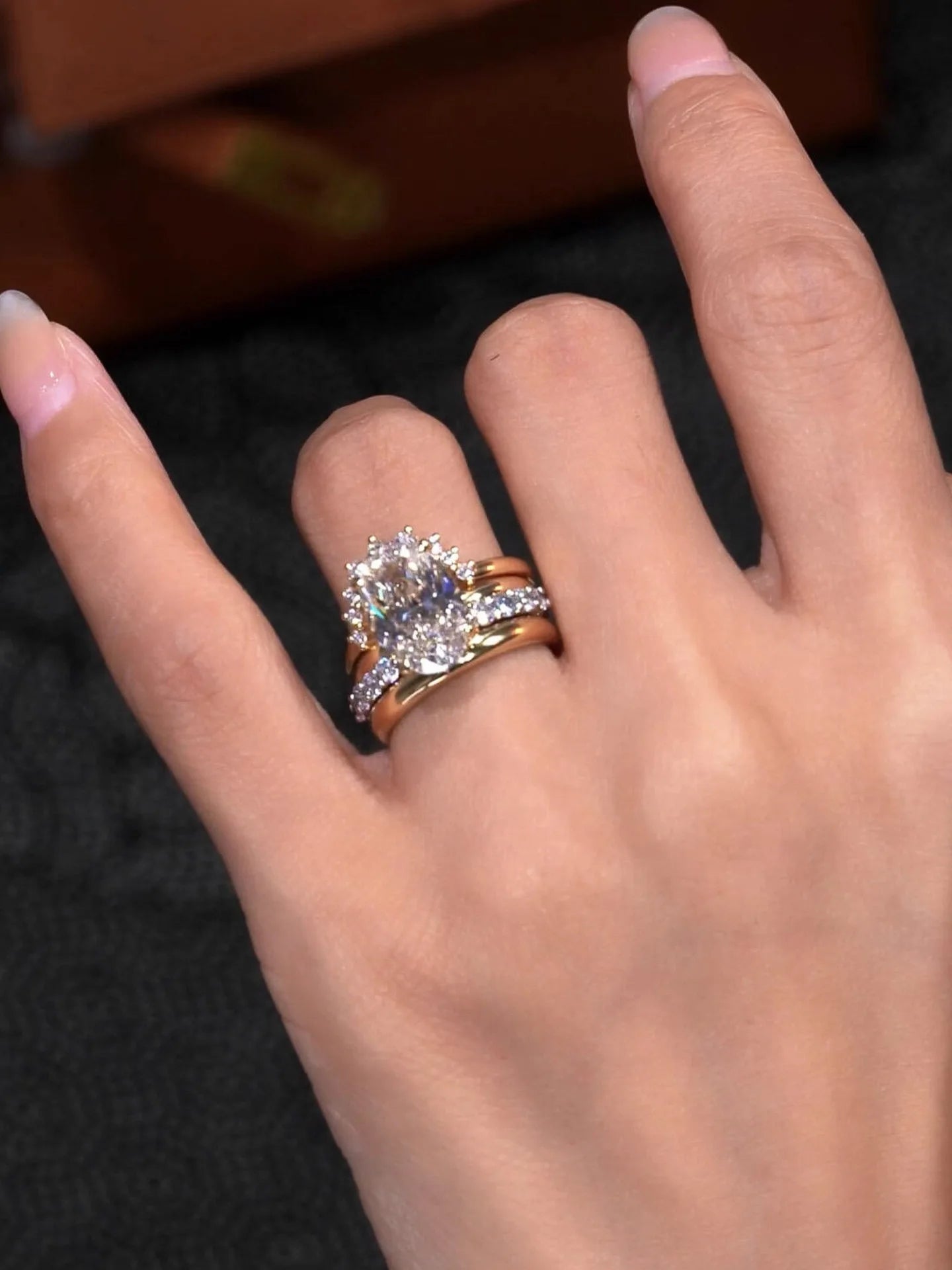 Luxury European Style Sunflower Pave Zircon Ring