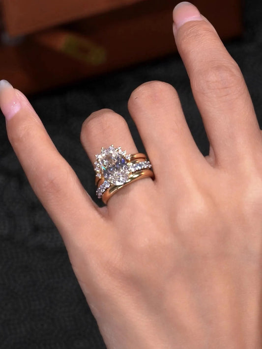 Luxury European Style Sunflower Pave Zircon Ring