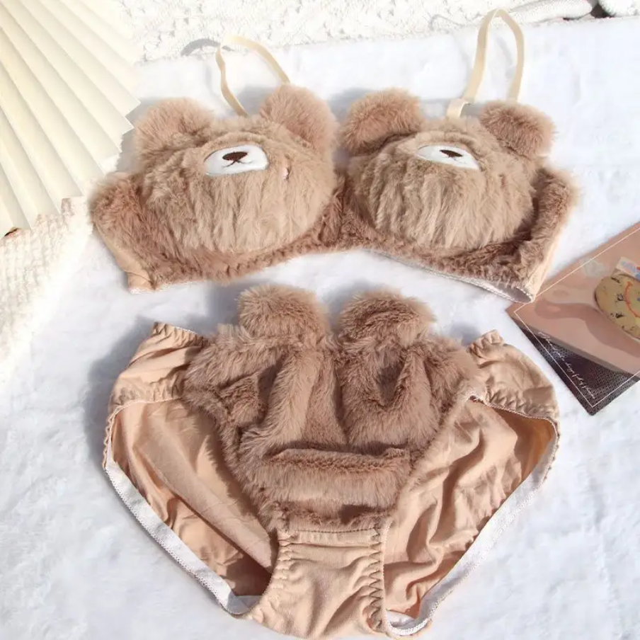 Ulta Soft Plush Kitty Teaddy Bear Lingerie Set